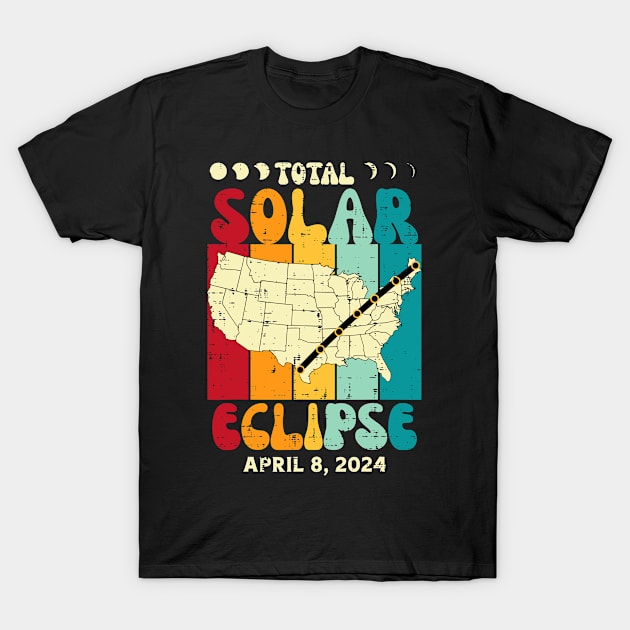 Total Solar Eclipse April 8 2024 Retro Groovy Women Kids Men T-Shirt by SmilArt